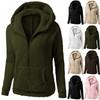 Women's Fashion Casual Half Zip Neck Loose Long Sleeve Solid Color Plush Top