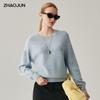 Zhaojun Women's 100% Cashmere Round Neck Thick Knit Sweater