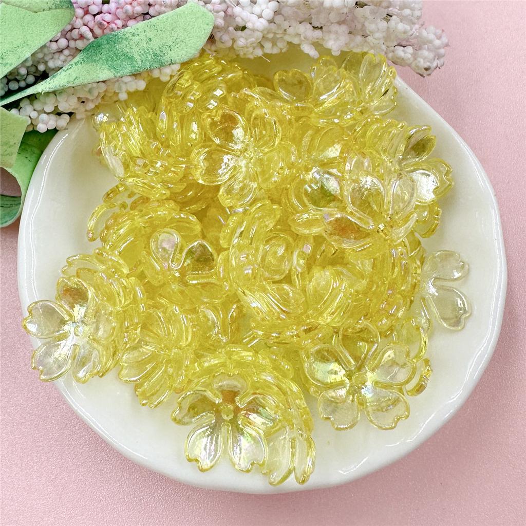 Новые 100 шт. браслеты ожерелье высокое качество свободные бусины модные для изготовления ювелирных изделий DIY цветок гальсанг акрил 14,7 мм серьги