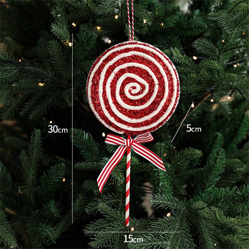 1/6Pcs Christmas Lollipop Candy Cane Pendant Xmas Tree Hanging Ball Ornaments Christmas Decorations for Home 2024 New Year Gift