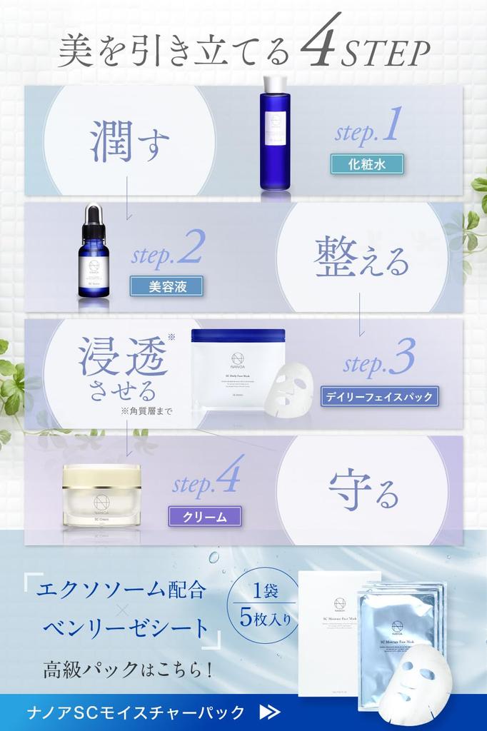 NANOA Ежедневная маска для лица с человеческими стволовыми клетками, EGF, Премиальный хлопок для лица, 30 масок, Маска, рекомендованная врачами, Антивозрастной уход, Увлажняющая, Маска, (1 пакет)