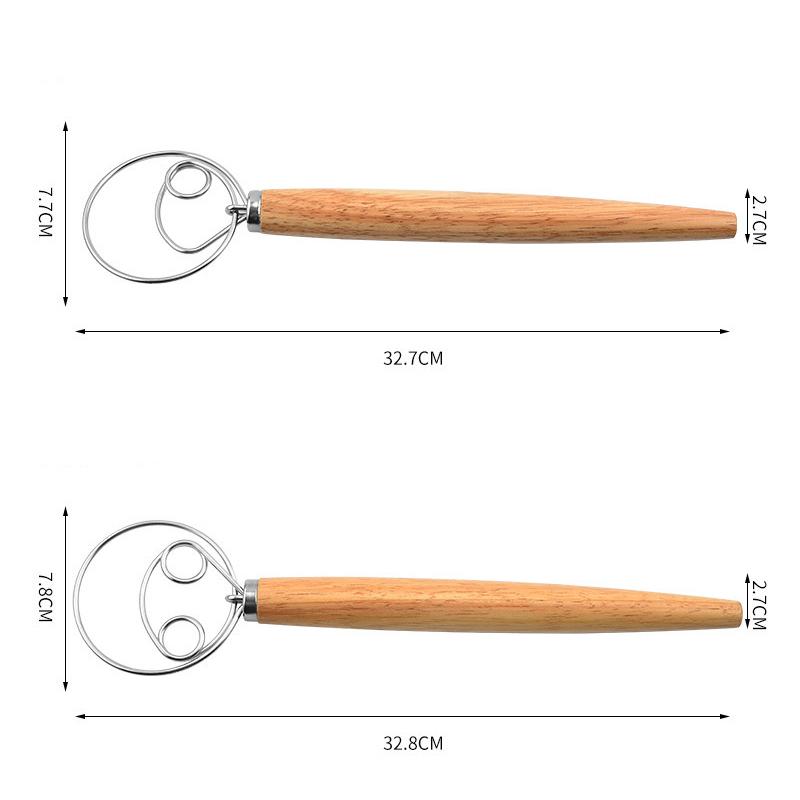 1 Piece Danish Dough Whisk Stainless Steel Dough Whisk Mixer Dutch Style Bread Dough Hand Mixer For Bread Batter Pastry YY040