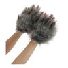 Wolf Paw Gloves Fingerless Warm Fuzzy Gloves Animal Cosplay Hand Paws Faux Fur Gloves for Halloween Christmas Dress-Up Party Costume