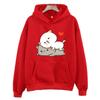 Peach Cat Goma Mochi Cartoon Print Hoodie Kawaii Cartoon Women's Clothing Femme Korean Style Sweatshirt Harajuku Hoody  Female