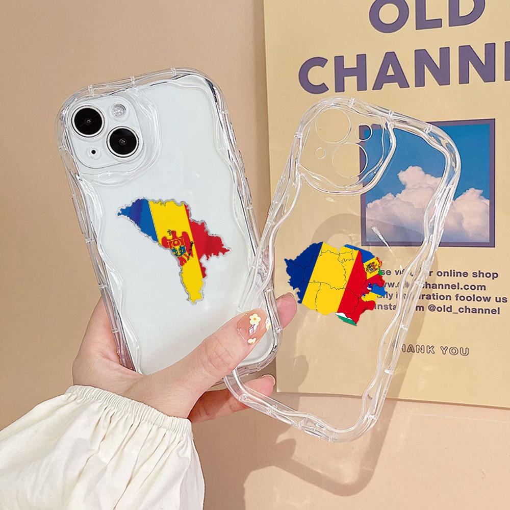 Мягкие волнистые чехлы для телефонов N91 с флагом Молдовы для Samsung A54 A34 A13 A14 S23 S24 Ultra Xiaomi Redmi Note 13 12C Realme Infinix, защитный бампер