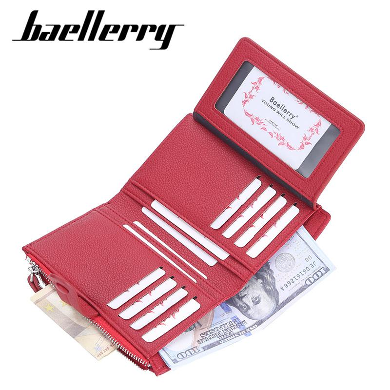 Baellerry Men Women Fashion Card Holder Wallets Casual Design PU Leather Purse Hasp Coin Purses Wallet
