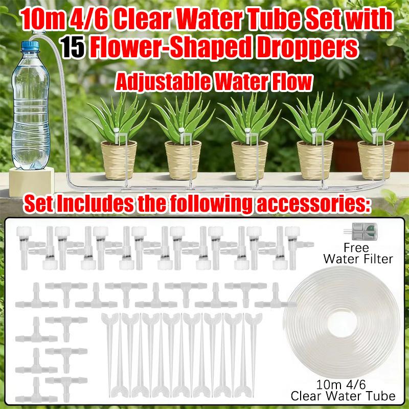 2-20M Garden Drip Irrigation Kit  Adjustable Valve Drip Watering Device 4/7mm Hose  Potted Plant Micro Dripper Greenhouse