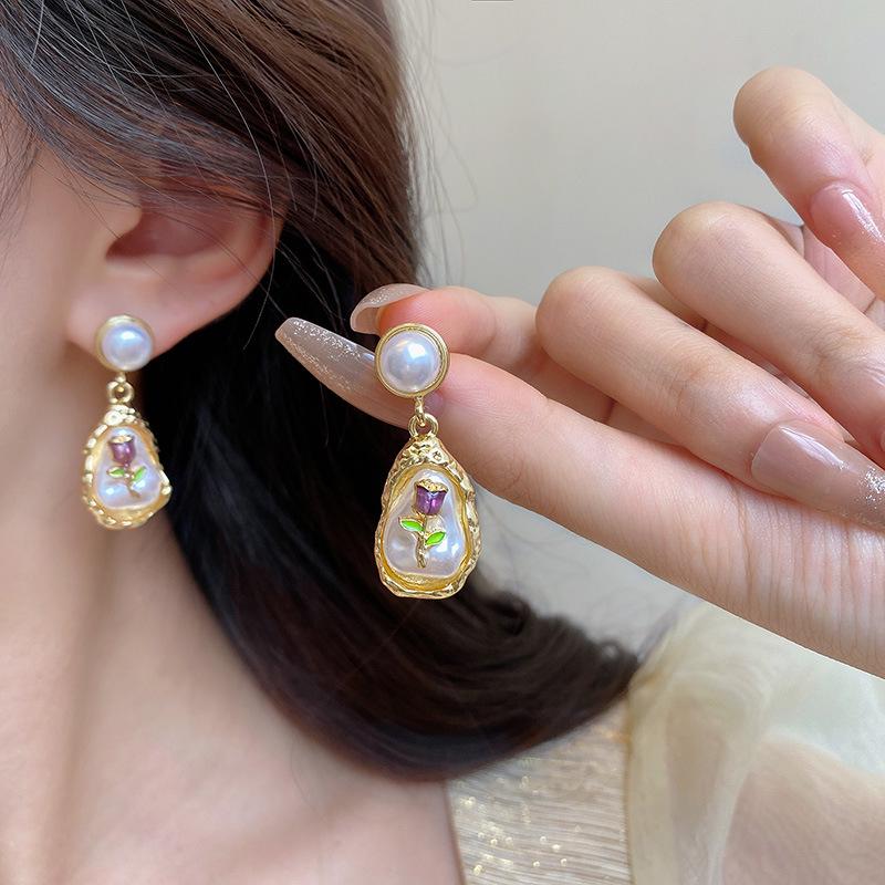 Серьги Monet Garden Pearl Flower - французские ретро-элитные ювелирные изделия