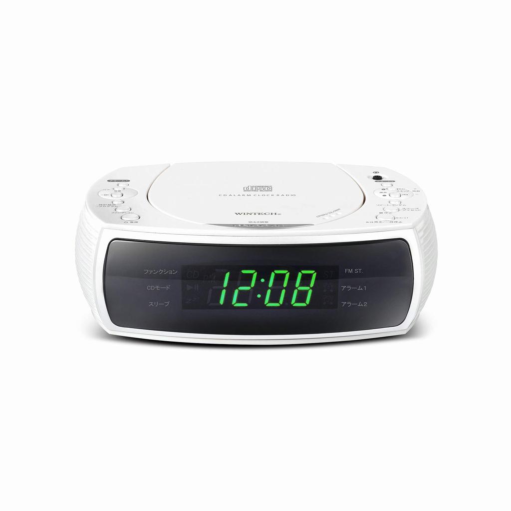 WINTECH CD Clock Radio Wideband White with Dual Alarm Function (FM Compatible) CDC-220