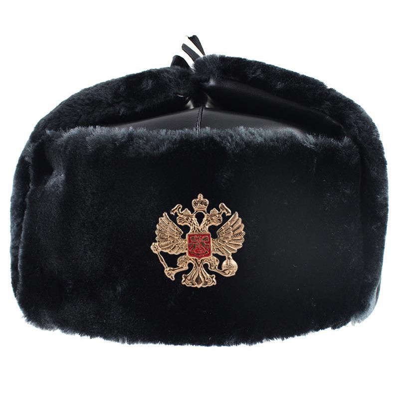 Шапка-ушанка из ПУ кожи водонепроницаемая мужская и женская лыжная шапка с утолщенными ушными раковинами русская теплая шапка