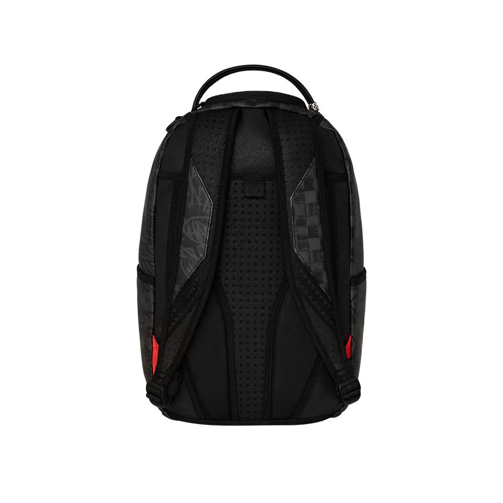 Sprayground Акула Большой Логотип Шахматная Доска Граффити Буква Черный Серый Модный Повседневный Большая Вместимость Студенческий Рюкзак из ПВХ Унисекс Рюкзак W1135751