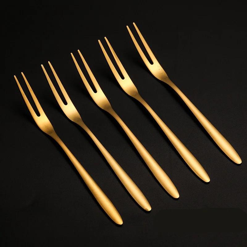 304 Stainless Steel Swan Dinnerware Set Gold Fruit Dessert Cutlery Set for Swan Base Holder Silver Leaf Forks Portable Teaspoon