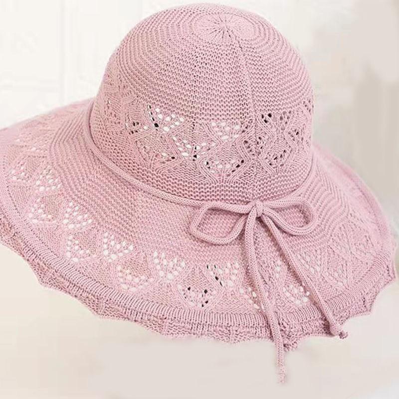 Summer Foldable Hats for Women Korean Large Brim Sun Protection Hats Vacation Travel Seaside Cool Hats
