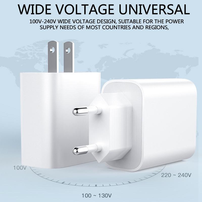 Быстрое зарядное устройство PD 20 Вт для iPhone 15 Xs Xr Pro Max 8, адаптер USB C, дорожное зарядное устройство с вилкой ЕС, США и Великобритании QC3.0 для Android