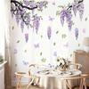 2Pc Wisteria Flower Butterfly Wall Decals For Girls Bedroom Living Room Decor Removable Vinyl Stickers Art Mural Home Decoration