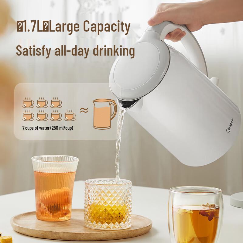Midea 1.7L 316L Stainless Steel Electric Kettle CN plug (adapter included)