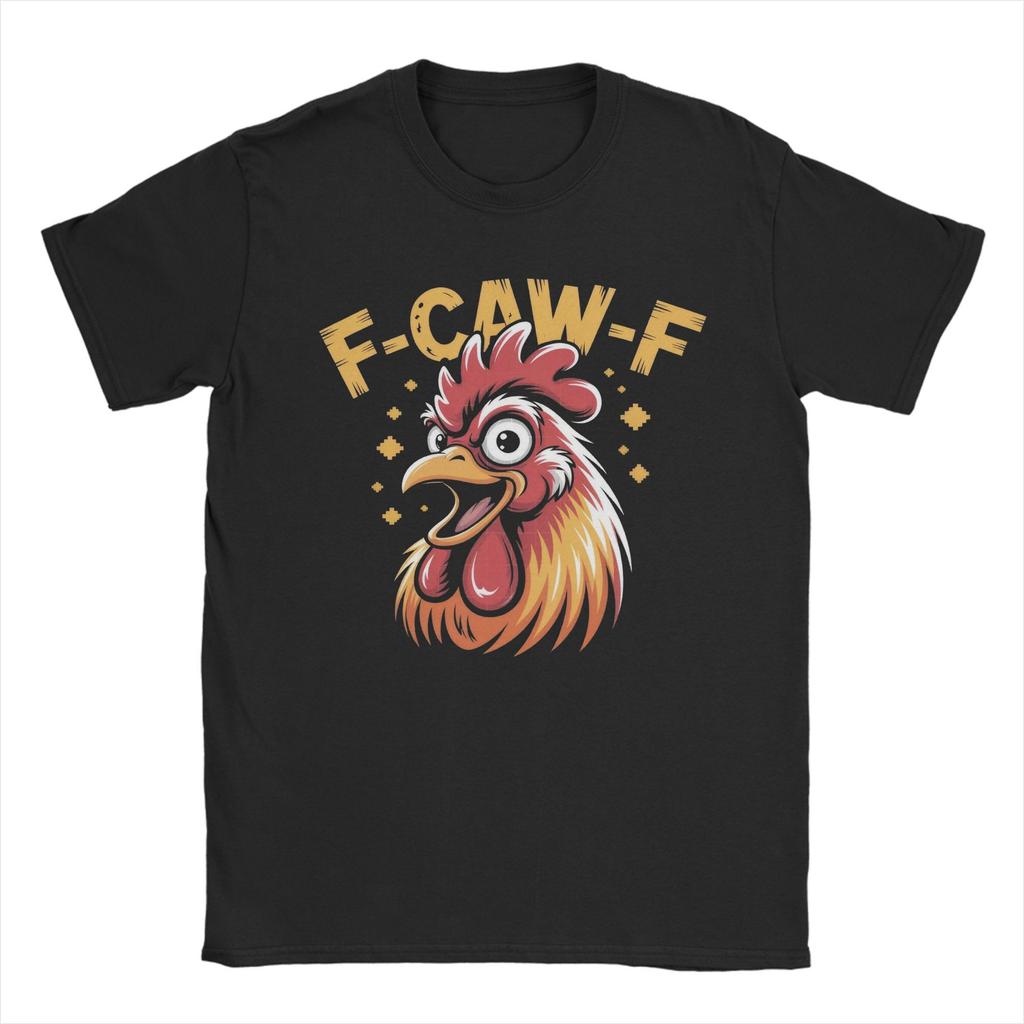 Men's T-Shirts F-Caw-F Funny Chicken FCAWF Meme Funny Cotton Tees Short Sleeve T Shirt Crewneck Clothes Birthday Gift
