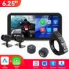 6.25inch Motorcycle Carplay MP5 Portable Smart Player Wireless Carplay Android Auto with Front&Back Camera Motorcycle DVR