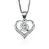 Sterling Zircon Heart Pendants Necklaces For Women Luxury Designer Jewelry Gift