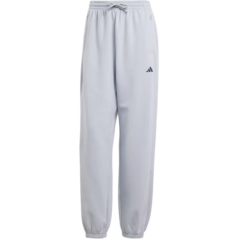 adidas Однотонные свободные зауженные трикотажные спортивные брюки на шнуровке женские плавки Halo-Silver JP2643
