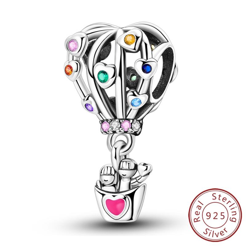 Оригинальные медные бусины-сердечки с любовью, шарм-бусина в виде воздушных шаров, подходит для браслета, ожерелья, женские украшения, подарки