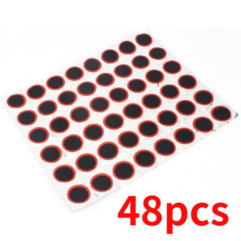 Tire Patch Rubber Bike Tyre Repair Pad Portable Tire Inner Tube Pad Round Square Type Car Bicycle Repair Tools Accessory 48pcs
