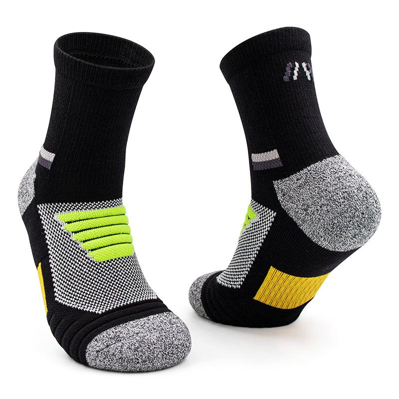 5 пар мужских длинных носков с полотенцем Professional Elite Sweat Absorbing Anti-slip Sports Mid-Socketball Socks