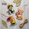 Reusable Holiday Pendant Cute Puppies Advent Calendar, 24 Days Christmas Countdown Calendar with 2D Tree Accessories Flat Acrylic Dog