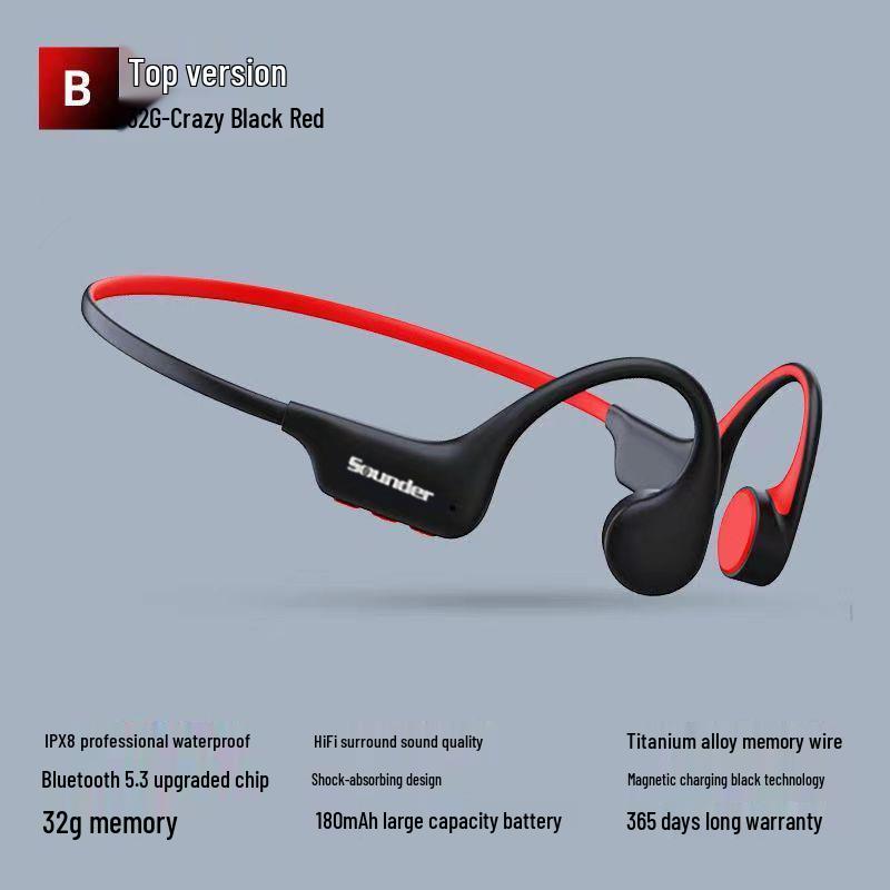 Новые водонепроницаемые Bluetooth-наушники с костной проводимостью, 32 ГБ, для спорта