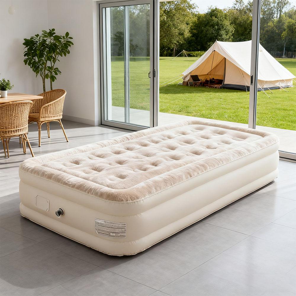 ПВХ надувной матрас со встроенным насосом, надувной матрас Comfort Air Bed Queen 2-местный для кемпинга дома, утолщенный коврик