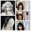Sweet Ruffled Hairband Ribbon Bow Anime Maid Cosplay Headdress  Cosplay Accessory