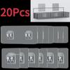 1-20PCS Hook Self Adhesive Transparent Strong Hooks Wall Hanging Holder Kitchen Bathroom Organizer Shelf Hooks Multi-Purpose
