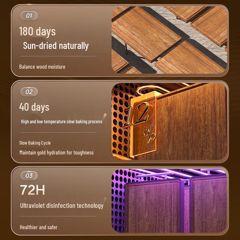 SUPOR Black Gold Sandalwood Dual-Use Cutting Board