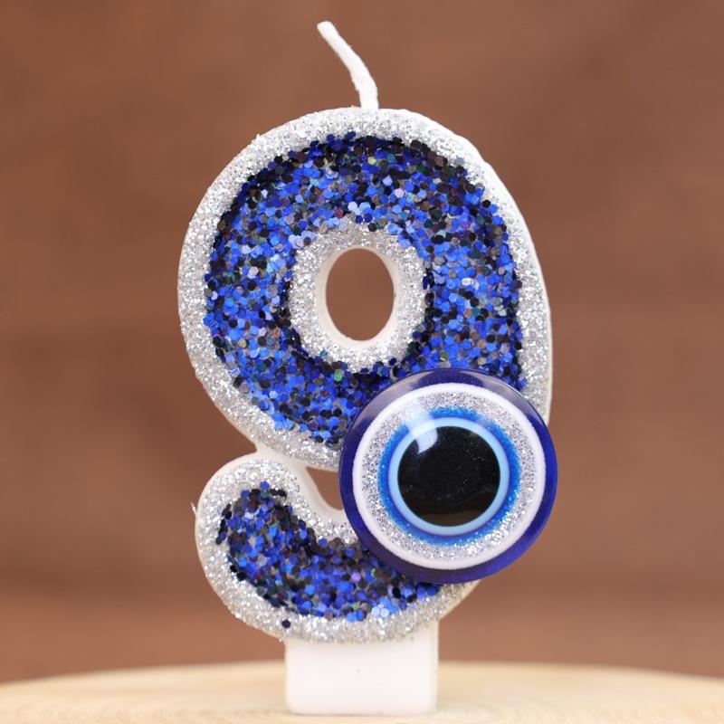 Цифровая свеча для торта на день рождения, украшение для вечеринки, ручная работа, сделай сам, цифровая свеча, дьявольский глаз