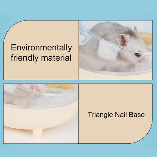 Ванна для хомяка, устойчивая к падению, симпатичная форма, легко моется, панорамная, прозрачная, большая подставка, двойного назначения.