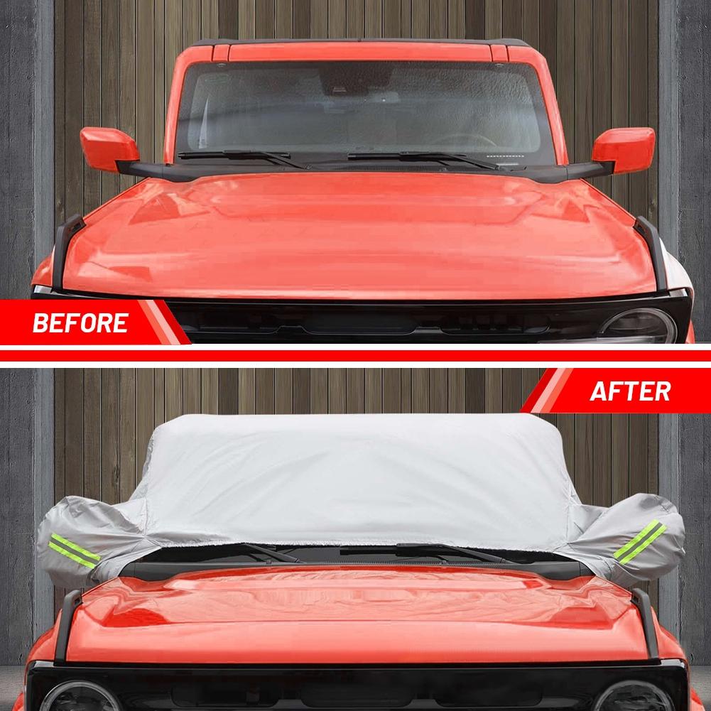 Верхний чехол для автомобиля Ford Bronco 2 двери/4 двери 2021-2023 года, водонепроницаемый защитный чехол для половины крыши от снега, дождя, пыли