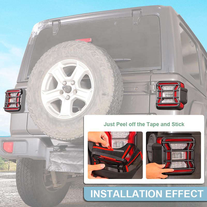 Taillights Covers Rear Lamp Housing ABS Tail Light Decoration Cover Sticker For Jeep Wrangler JL 2018-2023 Exterior Accessoriess