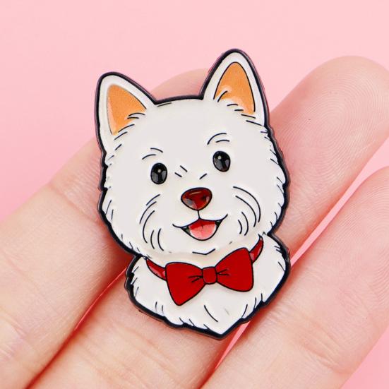 Cute Dog Enamel Pin Funny Puppy Metal Brooch for Women Dog