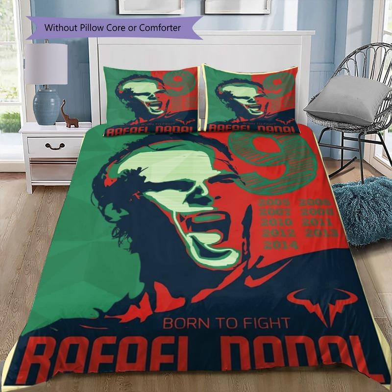 This Is Focus Rafael Nadal Portrait 3Pcs Bedding Set, Duvet Cover with 2 Pillowcases, Tennis Athlete Bed Linens, No Comforter No Pillow Core