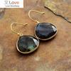 Gems Stone Drop Earrings Gold Tone Labradorite Dangle Earring Luxury Quality Designer Jewelry Bijou Wholesale