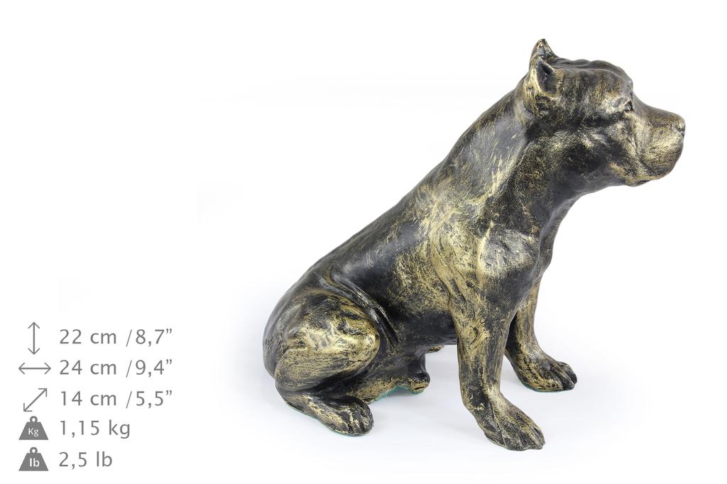 American Staffordshire Terrier, Amstaff - Dog Statue, Sitting Dog for Desk, Decoration for the Living Room of a Dog Lover by Art-Dog