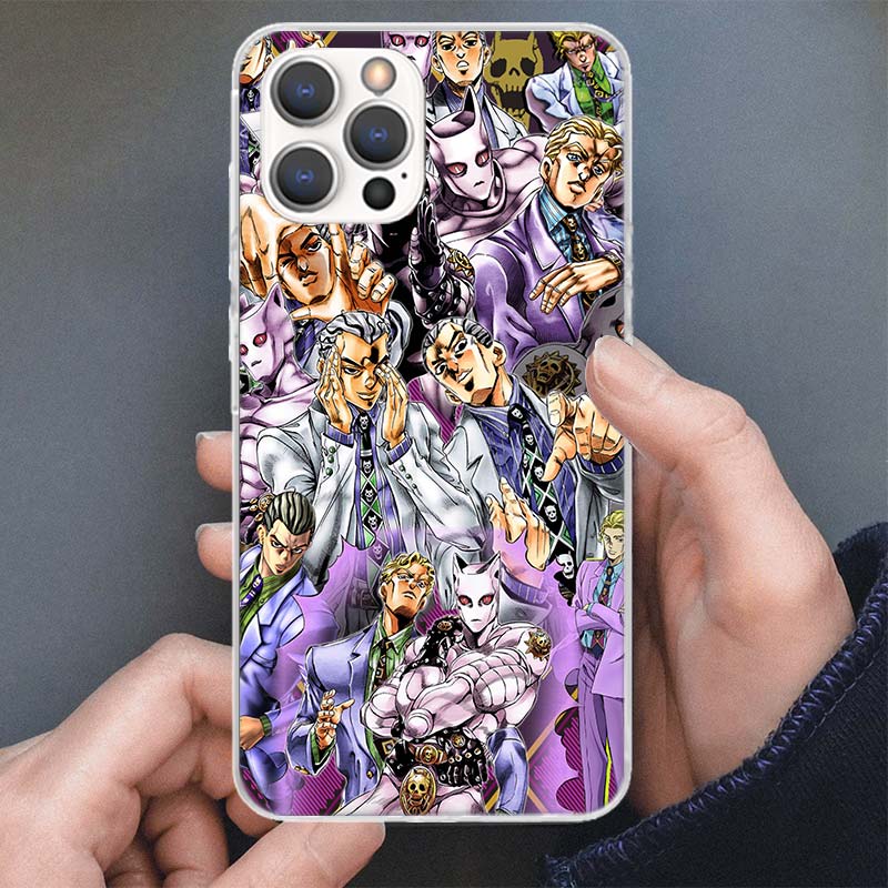 Чехол для телефона Anime JoJo Killer Queen для Apple iPhone 16 15 14 13 12 11 Pro Max Mini XS XR X 7 Plus 8 + SE с мягким силиконовым принтом She