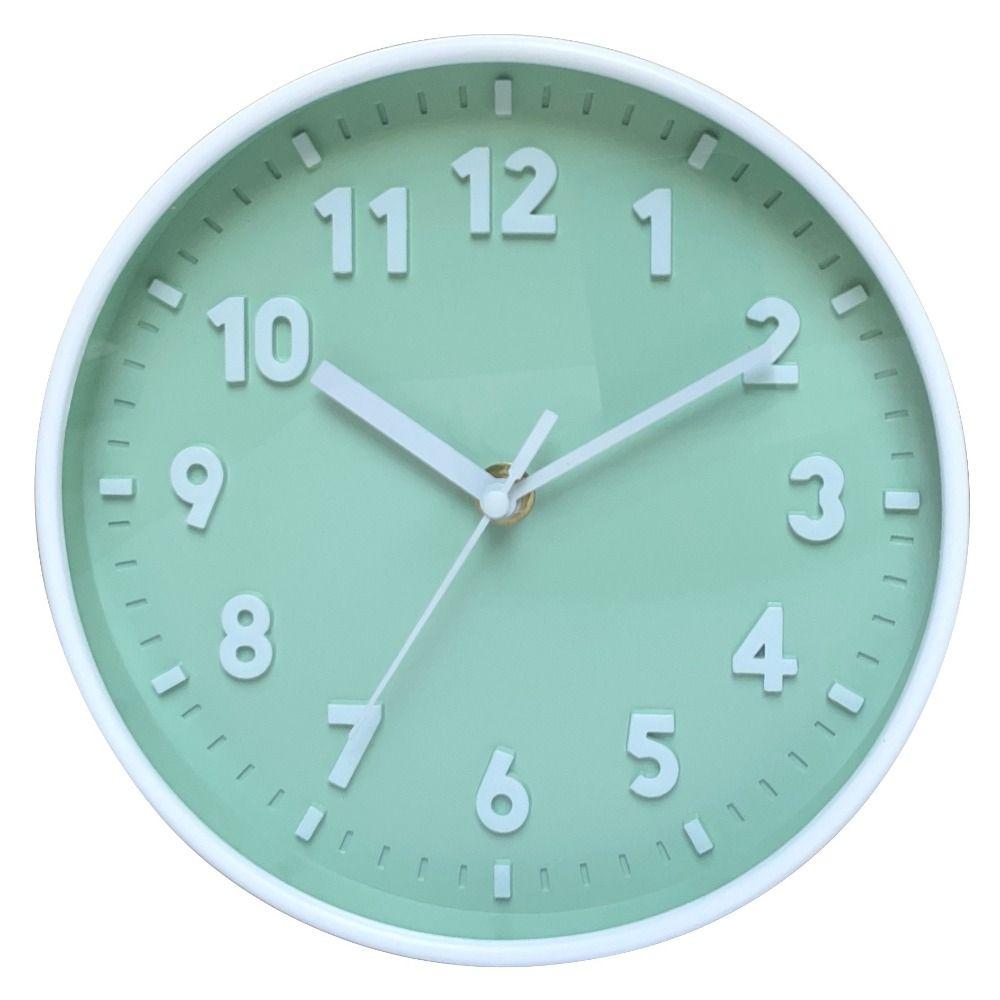 Wall Mounted 3D Number Wall Clock 8 Inch Round Clocks Office Decoration Silent Clocks Children