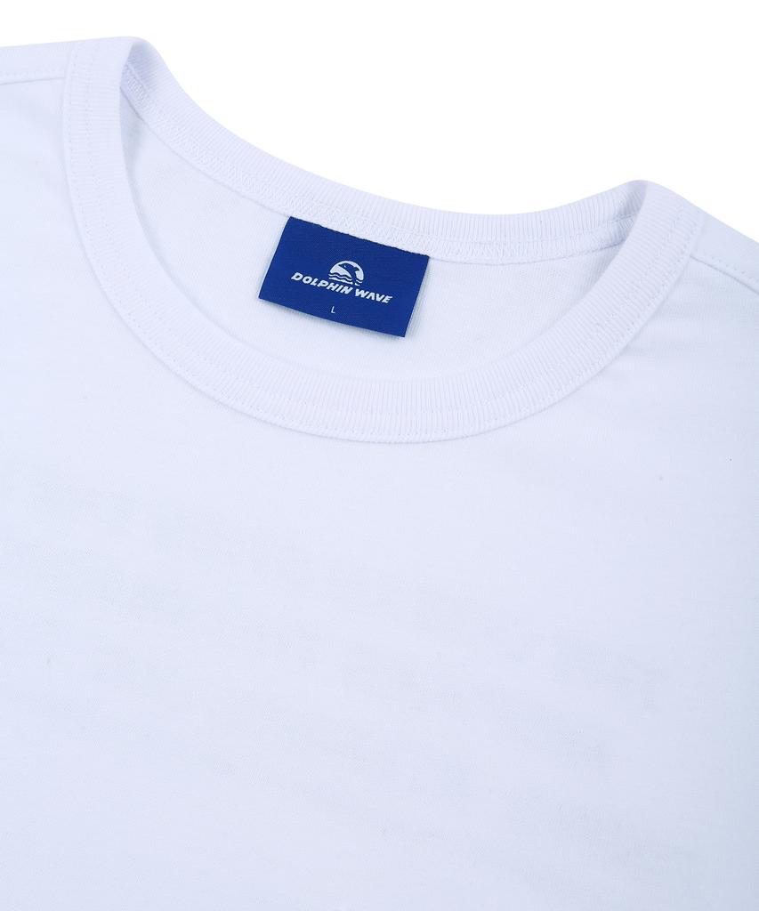 DOLPHIN WAVE APPAREL Белая футболка с коротким рукавом и принтом дельфина на спине