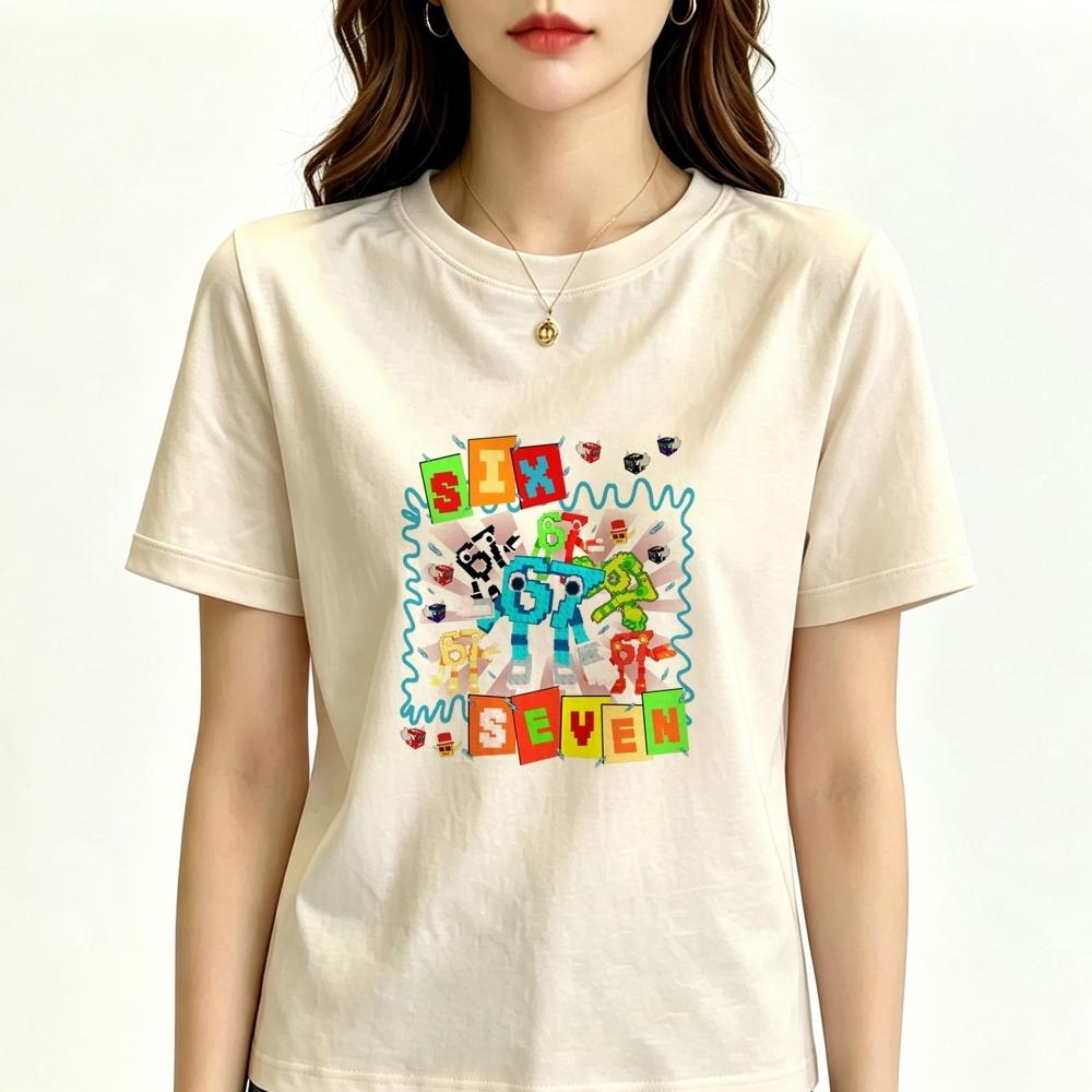 Six Seven shirt femme korean fashion scene Psychedelic cutecore t shirt emo alternative Unisexga goth korean fashion