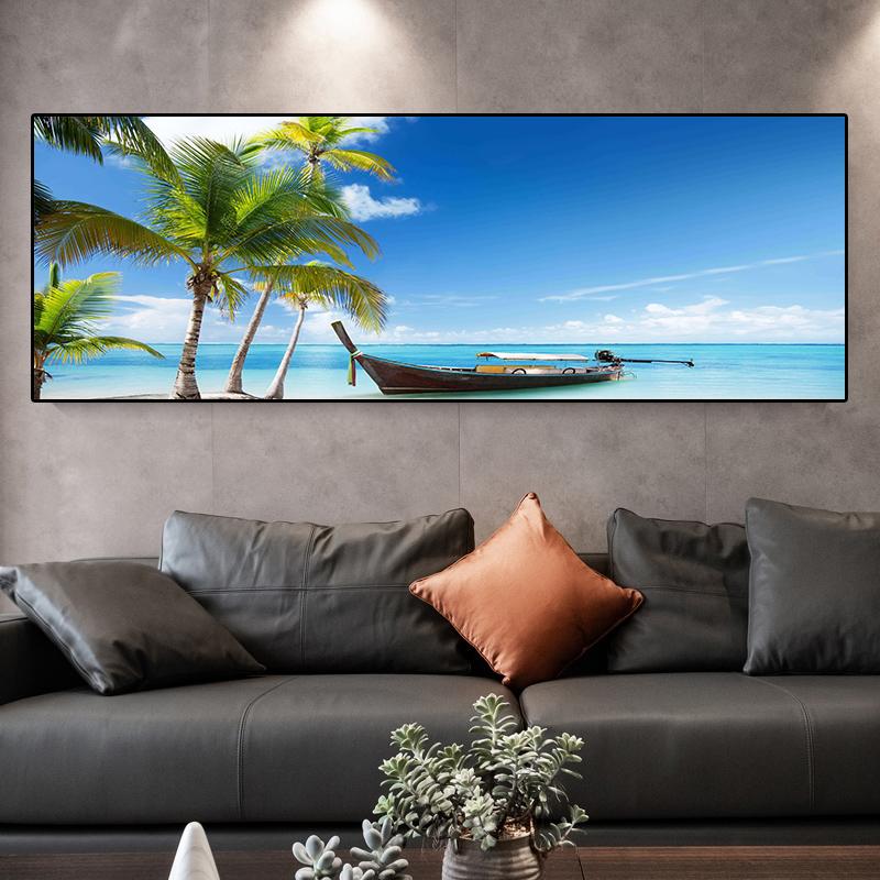 Пейзаж Тропический Морской Пляж Холст Картина Пальма Плакаты и принты Настенные Художественные Фотографии Гостиная Домашний Декор Без Рамки