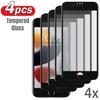4 шт. Полное покрытие Закаленное стекло для iPhone 7 8 6 6S Plus iPhone7 iPhone8 iPhone6 Защитная пленка для экрана для iPhone SE 2020 2022 SE2 SE3 IphoneSE 9H Стекло