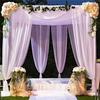 Tulle Curtain White Background Roller Curtain Wedding Party Arch Drape Hotel Banquet Outdoor Activities Decorative Valance Drape