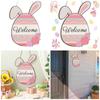 Easter Decoration Wooden Pendants Lovely Rabbit Egg Carfts For Happy Easter Party Garland Home Door Hanging Ornaments