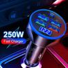 Fast Car Charger 4 USB 1 Type C Port For Iphone Samsung Adapter 250W For Mobiles
